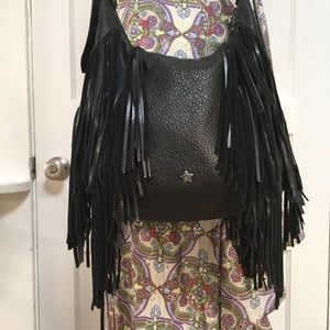 Ash Black Fringe Shoulder Bag